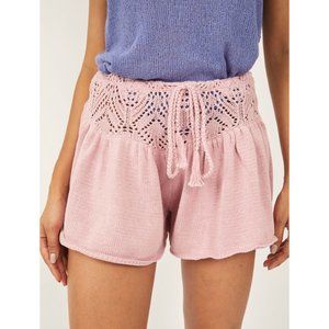 FREE PEOPLE Lily Fauxchet Sweater Shorts / Lilac Wine